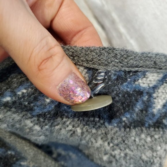 Vintage‎ 80s 90s Gray Blue Fair Isle Mini Wrap Skirt Wool Blend USA Made Sz 6 - Picture 8 of 8